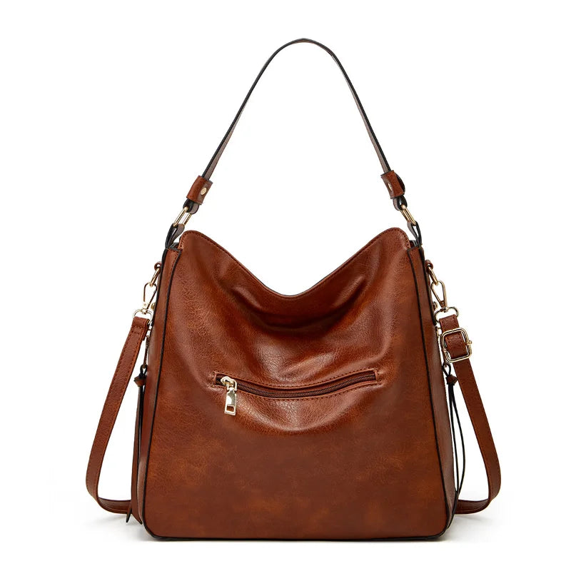 Large Women's Genuine Leopard Leather Bag