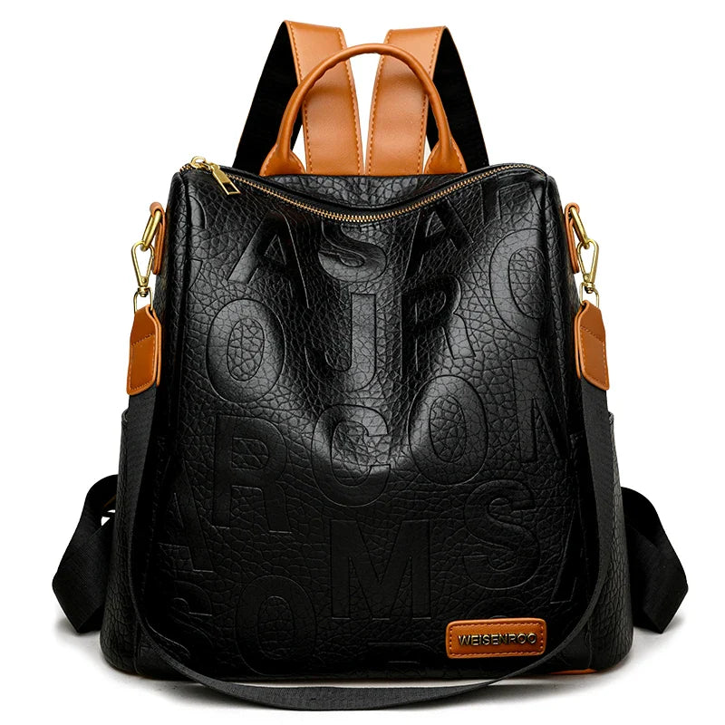 Large Women's Leather Backpack Bag