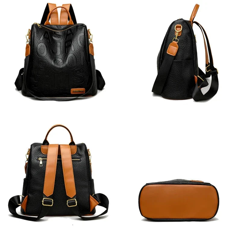 Large Women's Leather Backpack Bag