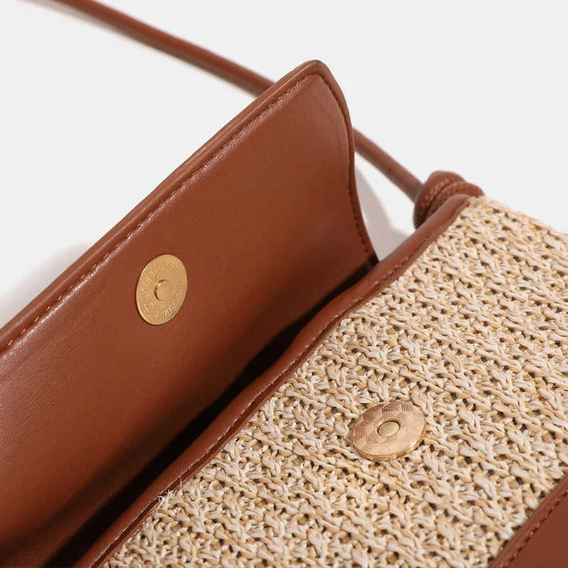 Chic Small Crossbody Straw Bag