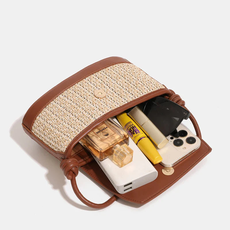 Chic Small Crossbody Straw Bag