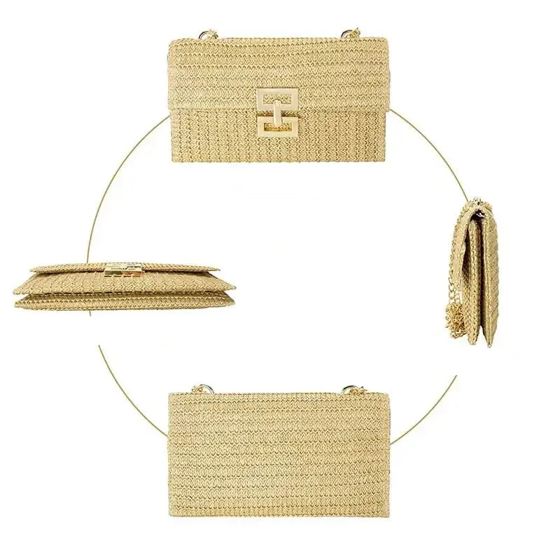 Chic Crossbody Straw Bag