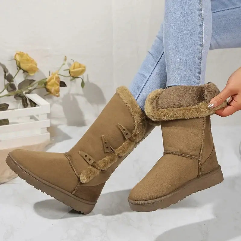 Women's Lined Snow Boots with Long Shaft