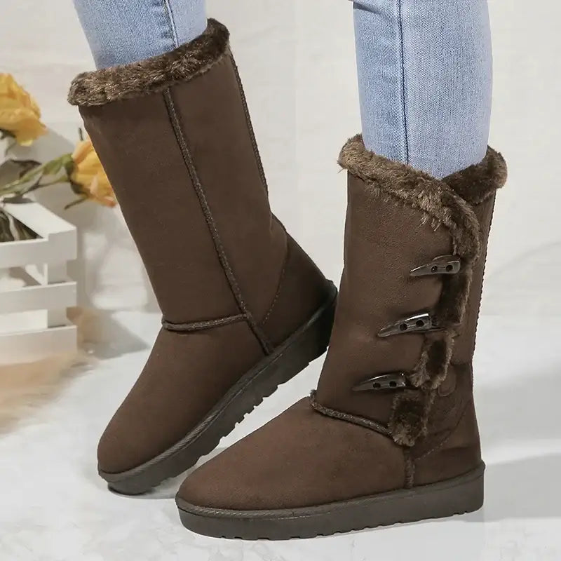 Women's Lined Snow Boots with Long Shaft