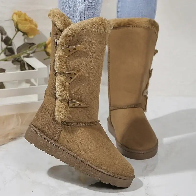 Women's Lined Snow Boots with Long Shaft