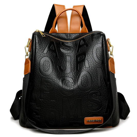 Large Women's Leather Backpack Bag