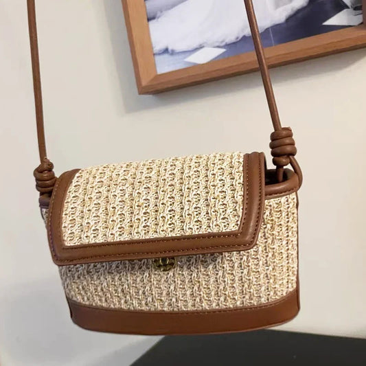 Chic Small Crossbody Straw Bag