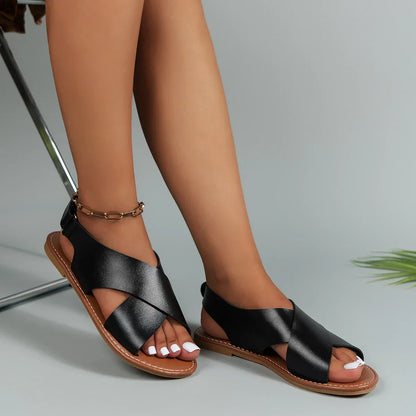 Women's Leather Flat Sandal