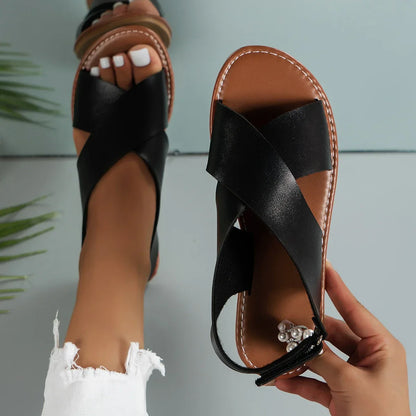 Women's Leather Flat Sandal