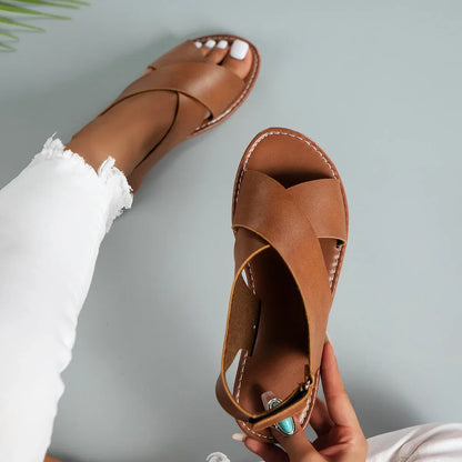 Women's Leather Flat Sandal