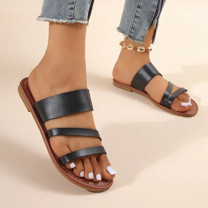 Women's Leather Flat Sandal