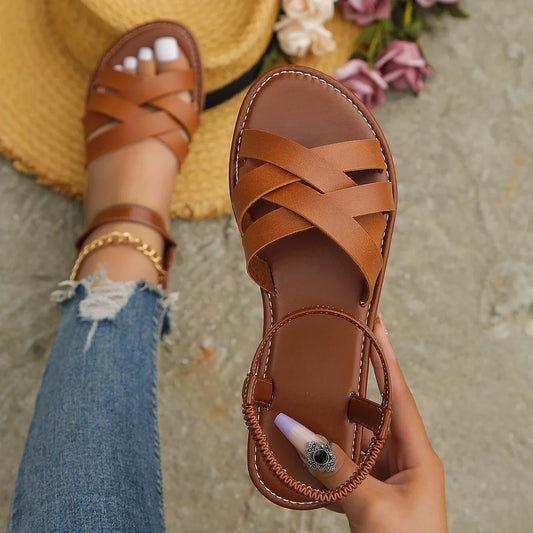 Women's Leather Flat Sandal