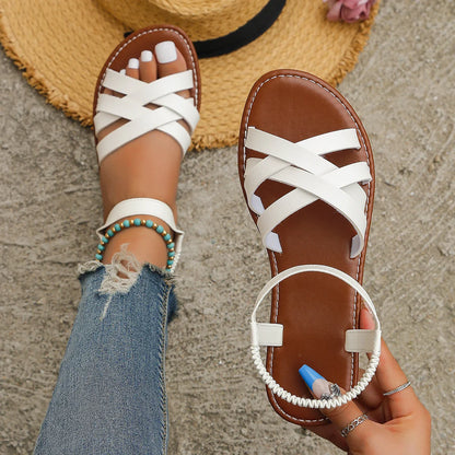 Women's Leather Flat Sandal
