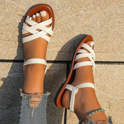 Women's Leather Flat Sandal