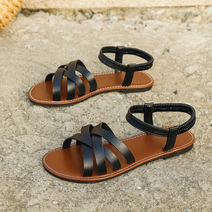 Women's Leather Flat Sandal