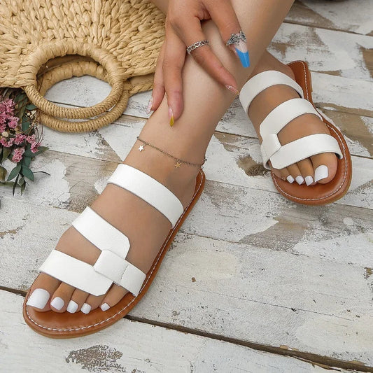 Women's Leather Flat Sandal