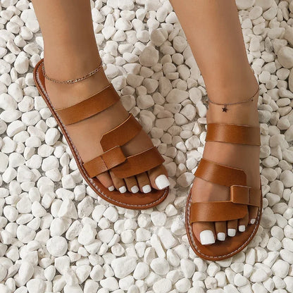 Women's Leather Flat Sandal