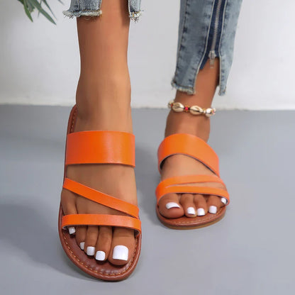 Women's Leather Flat Sandal