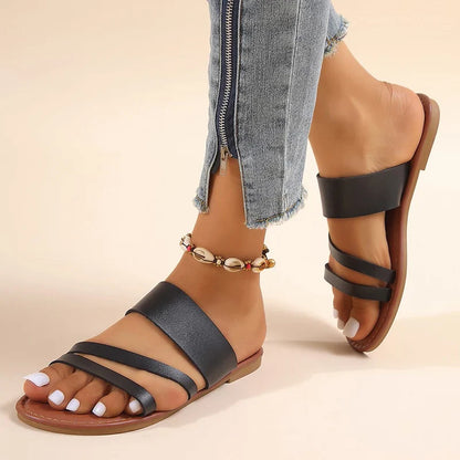 Women's Leather Flat Sandal