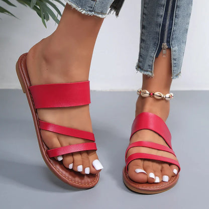 Women's Leather Flat Sandal