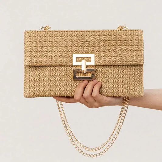 Chic Crossbody Straw Bag
