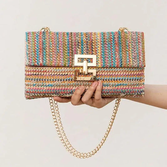 Chic Crossbody Straw Bag
